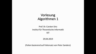 02: Algorithmen I, Vorlesung, SS 2019, 29.04.2019