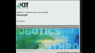 04: Robotik I - Einführung in die Robotik, Vorlesung, WS 2019/20, 31.10.2019