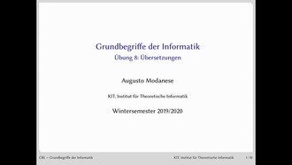10: Grundbegriffe der Informatik, Übung und Vorlesung, WS 2019/20, 20.11.2019