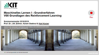 08: Grundlagen des Reinforcement Learning: Maschinelles Lernen 1 - Grundverfahren, Vorlesung, WS 2019/20, 06.12.2019