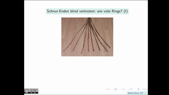 Schnur-Enden blind verknoten: wie viele Ringe? (I)