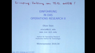 09: Einführung in das Operations Research II, Vorlesung, WS 2019/20, 12.12.2019
