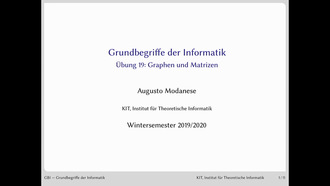 21: Grundbegriffe der Informatik, Übung und Vorlesung, WS 2019/20, 10.01.2020