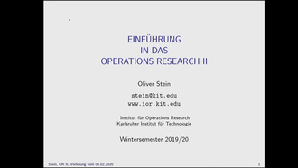 14: Einführung in das Operations Research II, Vorlesung, WS 2019/20, 06.02.2020