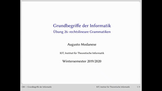 28: Grundbegriffe der Informatik, Übung und Vorlesung, WS 2019/20, 07.02.2020