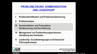 III. Kommunikation und Präsentation: Strukturierung und Durchführung