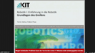 19: Robotik I - Einführung in die Robotik, Vorlesung und Übung, WS 2019/20, 13.01.2020