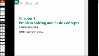 Chapter 1: Problem Solving and Basic Concepts. I. Problem Solving, Vorlesung SS 2020, 15.05.2020