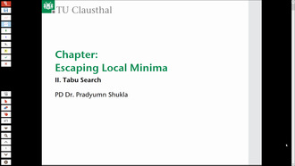 Chapter: Escaping Local Minima. II. Tabu Search, Vorlesung SS 2020, 29.05.2020
