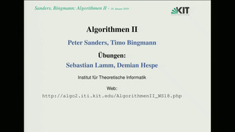22: Algorithmen II, Vorlesung und Übung, WS 2019/20, 14.01.2020