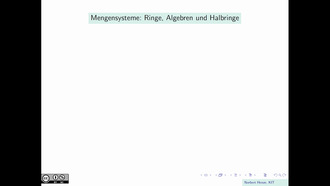 Mengensysteme: Ringe, Algebren und Halbringe