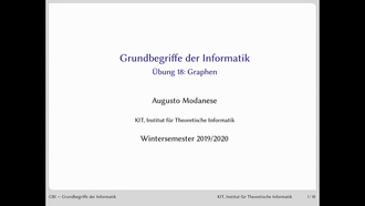 20: Grundbegriffe der Informatik, Übung und Vorlesung, WS 2019/20, 08.01.2020