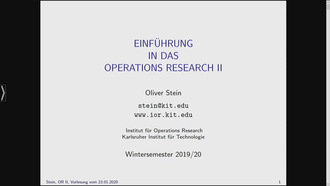 12: Einführung in das Operations Research II, Vorlesung, WS 2019/20, 23.01.2020