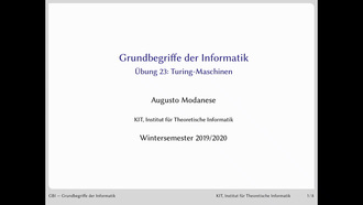 25: Grundbegriffe der Informatik, Übung und Vorlesung, WS 2019/20, 24.01.2020