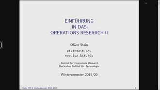 13: Einführung in das Operations Research II, Vorlesung, WS 2019/20, 30.01.2020