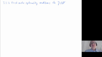 Nonlinear Optimization II, Section 3.2.07 (First order optimality conditions with equality constraints), part 1