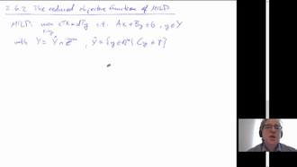Mixed-Integer Optimization I, Section 2.6.2 (The reduced objective function of MILP)