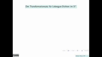 Der Transformationssatz für Lebesgue-Dichten (multivariat)