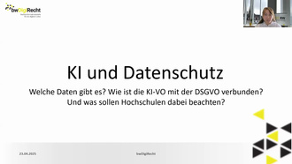 KI und Datenschutz: Welche Daten gibt es? Wie ist die KI-VO mit der DSGVO verbunden? Und was sollen Hochschulen dabei beachten?
