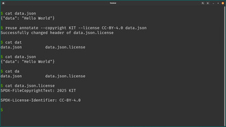 Demo of REUSE: reuse annotate (.license)