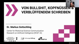 Von Bullshit, Kopfnüssen und verblüffendem Schreiben: Generative KI in Rhetorik, Literatur, Wissenschaftskommunikation