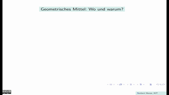 Geometrisches Mittel: Wo und warum?