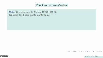 Das Lemma von Cesàro