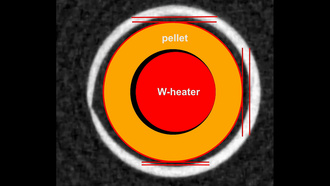 Illustration of the process of non-symmetrical cladding ballooning near contact with the pellet