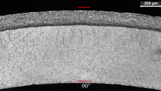 Cross section of unirradiated DXD4 cladding tested under dry storage conditions