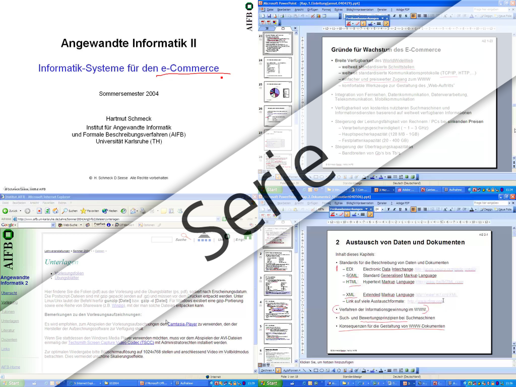 Angewandte Informatik II, SS 2004, Vorlesungen