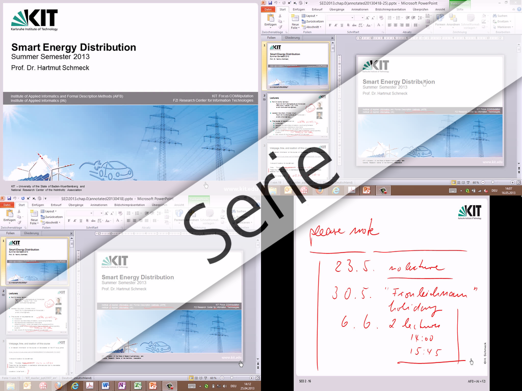 Smart Energy Distribution, SS 2013, Vorlesungen