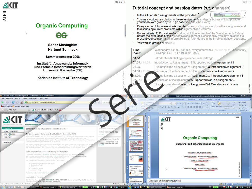 Organic Computing, SS 2008, Vorlesungen