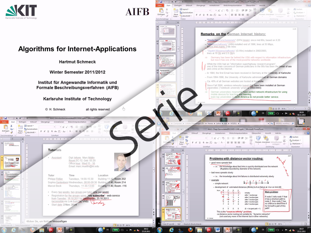 Algorithms for internet applications, WS 2011/2012, Vorlesungen